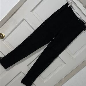 LPA Elegant Black Lace-Up Skinny Pants